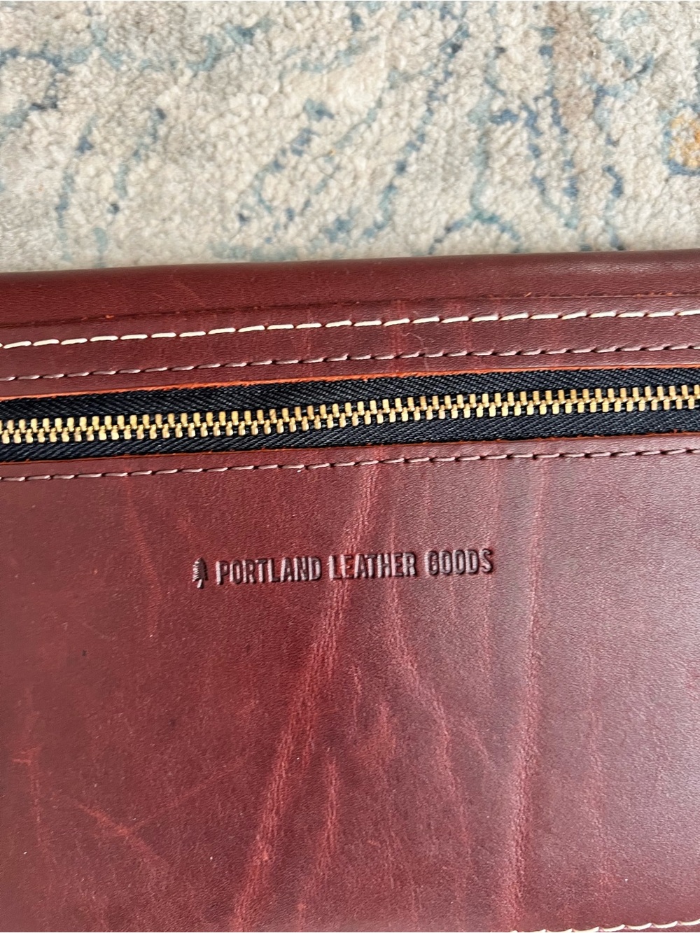 Portland Leather Burgundy Envelope Wristlet - Picture 3 of 4